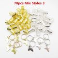 70Pcs Hair Braid Dreadlocks Beads Rings Clips DIY Braiding Metal Cuffs Jewelry Pendants for Women Girls Hair Accessories. 