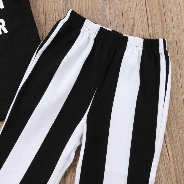 New%20Fashion%20Toddler%20Girls%20Kids%20Tops%20Letter%20Print%20T%20Shirt%20Bell%20Bottom%20Black%20White%20Pants%20Trousers%20Outfits%20Set%20Clothes%20-%20Image%208