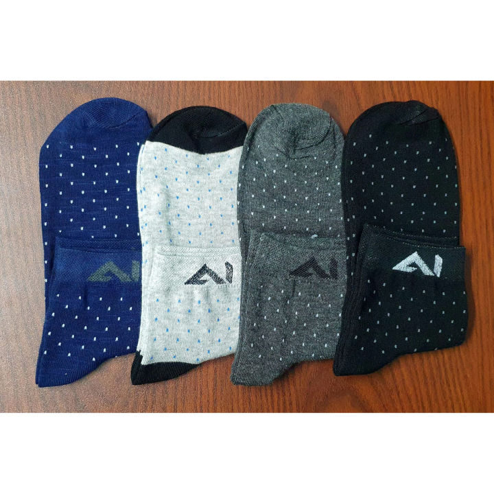 Men's 4 pair all over dot classic short socks S406