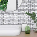 【Wweirdoo】1pcs 3 Dimension Grey Brick Removable Self Adhesive Wallpaper Peel & Stick PVC Wall Stickers for Room Bathroom Kitchen Countertop. 