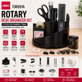Deli E38251A Rotary Desk Organizer Set 17 Pcs Stationery Items for Office & School Use. 