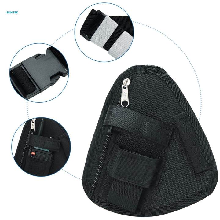Two Chest Pack Harness Vest Pouch for Climbing Black