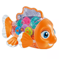 Transparent Gear Fish Toy, Baby Lights Music Light Fish Toy, Newborn Musical Early Educational Toy, Ideal Fish Toy for Floor Play.