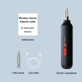 Portable Wireless Electric Screwdriver with 14-Piece Bit Set, USB Rechargeable, High-Torque Drilling Tool.