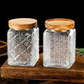 Decorative pattern Vintage jar Handcrafted Organizer  glass Pattern glass Airtight seal Sturdy construction Sealed jar for Home decor Kitchen storage Pantry organization Gift idea Suitable for all. 