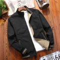 Varsity Jacket Men Windbreaker Double-sided Wear Jackets Men Baseball Jacket Hip Hop Streetwear Coat Solid Color BunnyGarden.