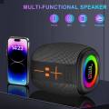 HM-805 Portable Bluetooth Speaker with RGB Lights, Powerful Crystal Clear Sound, IPX4 Waterproof, Bluetooth 5.3, TWS Paring, FM Radio, Wireless Speaker for Outdoor, Gift Ideas. 