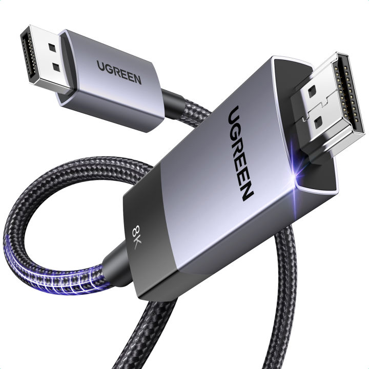 UGREEN%20DP%20to%20HDMI%202.1%208K%204KCable%2060Hz%20240Hz%20Display%20Port%20Zinc%20Alloy%20Shell%20with%20Braided%20Mesh%20Black%20%20for%20Monitor%20HDTV%20Projector%20Laptop%20Desktop%20Computer%20Graphics%20Card%EF%BC%8CDell,%20Lenovo,%20HP(DP%20input%20and%20HDMI%20output)%20-%20Image%206