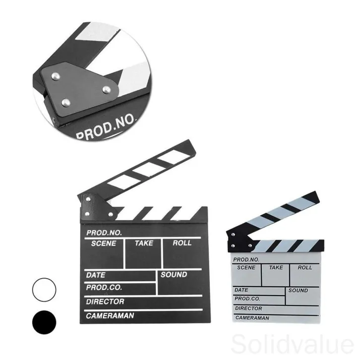 SV-Director Film Clapboard Action Scene Clapper Board Wooden Movie Film Clap Slate, S, Black