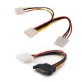 Computer Molex 4 Pin Power Supply Y Splitter Cable & SATA Power Female to Molex Male Adapter Converter Cable, 6-Inch. 