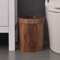 Retro Creative Wood Grain Trash Can Household Living Room Kitchen Trash Can - dustbin.