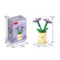 GC Creative Flower Building Blocks Simulation Bouquet Potted Building Bricks Toys For Home Decoration.