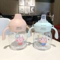 Cute Cartoon Children Straw Bottle Portable Leakproof Anti-choking Water Cup 280ml Large Capacity Baby Infant Learning Training Drinking Bottle.