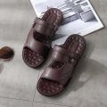 Men Leather Sandals Summer Classic Men Shoes Slippers Soft Sandals Men Roman Comfortable Outdoor Walking Footwearhn87 BunnyGarden. 