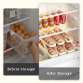 Automatic Roll-Down Double-Layer Egg Organizer, Automatic Scrolling Egg Dispenser Holder Storage Box Container Refrigerator for Refrigerator Kitchen Cabinet-1pcs-Best Rate. 