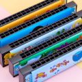 Wind Instrument Metal Painted Harmonica Educational 16 Holes 16 Holes Harmonica Cartoon Pattern Cute Mouth Organ Playing.