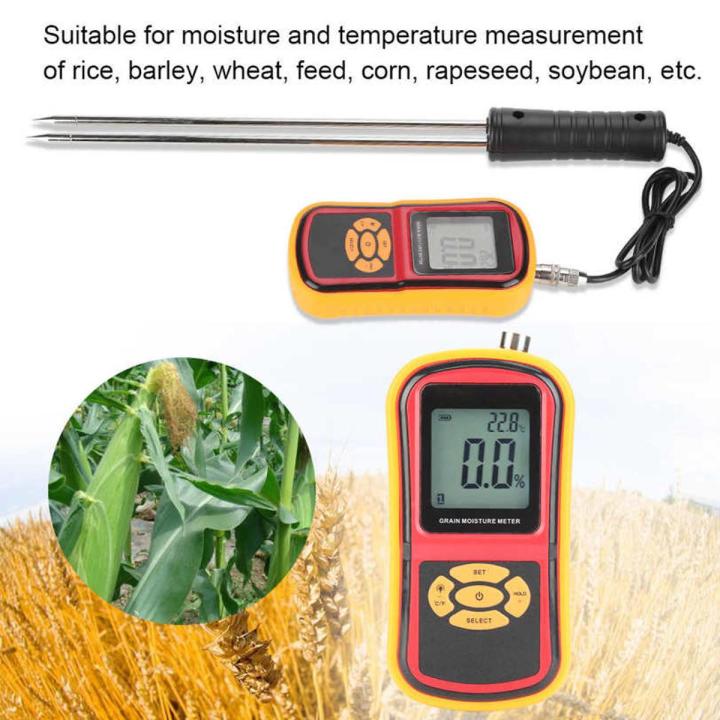 Nax Lcd Moisture Meter Gm640 Portable Digital Grain Temperature For Wheat Rice Corn Bean