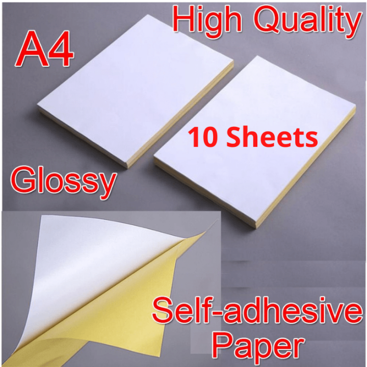 A4%20Self%20Adhesive%20Sticker%20Paper%20Glossy%20White%20Blank%20Sticker%20Paper%20-%2010%20Sheets%20-%20Image%202