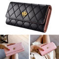 PU Leather Women's Long Wallet Card Holder Crown Buckle Fashion Pattern Purse Pattern Crown Buckle Bag for Gifts for women Clutch Handbag.