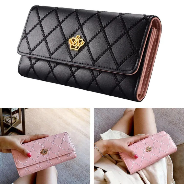 PU%20Leather%20Women's%20Long%20Wallet%20Card%20Holder%20Crown%20Buckle%20Fashion%20%20Pattern%20Purse%20%20Pattern%20Crown%20Buckle%20%20Bag%20for%20Gifts%20for%20women%20Clutch%20Handbag%20-%20Image%207