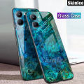 Phone case For VIVO Y18 Back cover Fashion Marble Hard Tempered Glass Protector Soft Silicone Cover For Vivo Y18 Cover cases. 