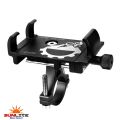 Universal Mobile Phone Holder For Motorcycle or Bike. Handlebar Clip Stand Mount Holder Bracket Aluminium CNC - Black.