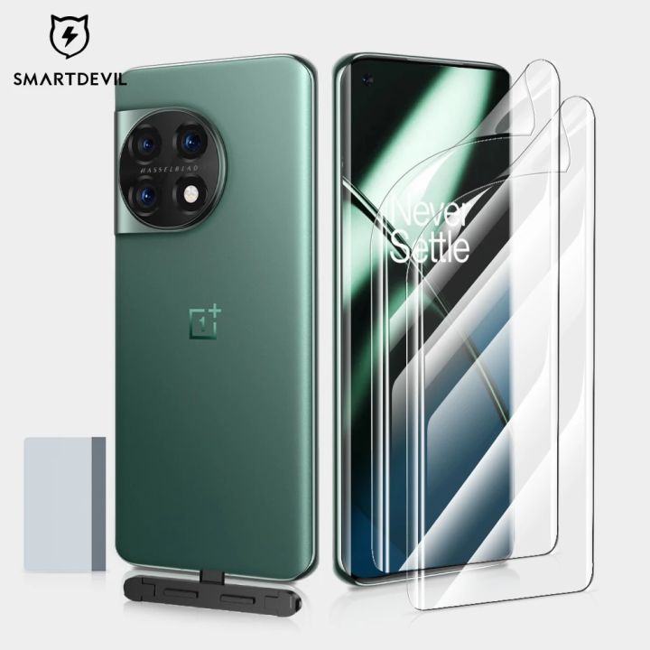 SmartDevil 2 Pcs Soft Hydrogel Film For OnePlus 12 11 10 Pro 9 8 7T Screen Protector Full Coverage Glue Quantum Film HD