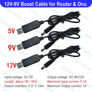 Bornilshop USB Boost Cable DC 5V to 9V 12V Step Up Boost Converter Cable for Router and Onu from Power Bank USB Boost Power Converter Adapter Module USB DC Cord Plug Leads & Adapters