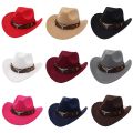 Western Men's Cowboy Hat for Women 2024 Winter Autumn Black Wide Brim Bull Head Cowboy Man Felt Hats Jazz Cowgirl Caps.