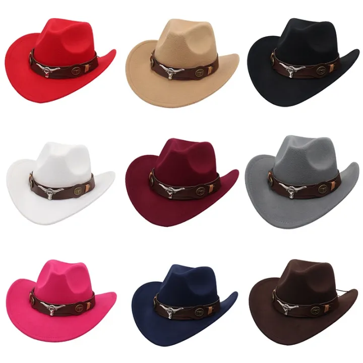 Western%20Men's%20Cowboy%20Hat%20for%20Women%202024%20Winter%20Autumn%20Black%20Wide%20Brim%20Bull%20Head%20Cowboy%20Man%20Felt%20Hats%20Jazz%20Cowgirl%20Caps%20-%20Image%203