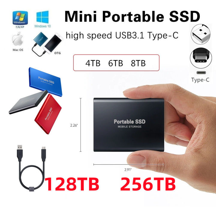 Transmission speed alloy solid state drive ype C B HD external 4TB 8T mobile hard drive TUSB3.1 portable SSD shockproof aluminum