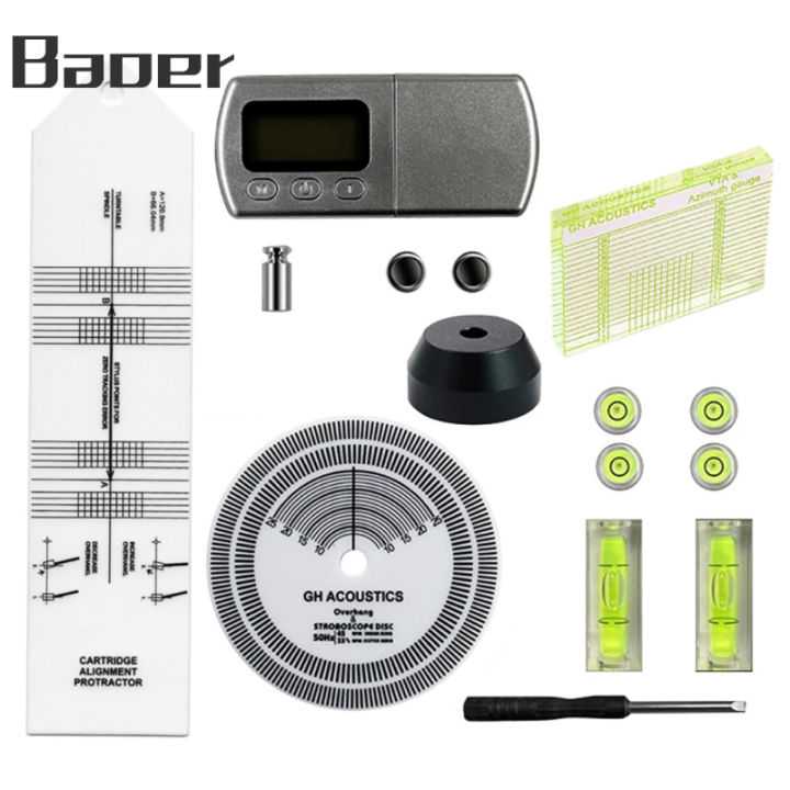 Baoer Durable Phono Cartridge Tuning Kit Turntable Stylus Force Tracking Scale Adjustment Ruler Accessories Turntable Adapter Level Pickup Calibration 12 Packs