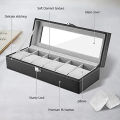 6 Slot Luxury Watch Box with Attractive Display Case, Creative Design for Storage and Gift Use.