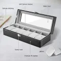 6 Slot Luxury Watch Box with Attractive Display Case, Creative Design for Storage and Gift Use. 