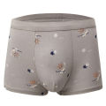 New Men's Underwear Cotton U Convex Design Mid-Waist Combed Cotton Loose Boxer Printed Breathable Boxers Tide.