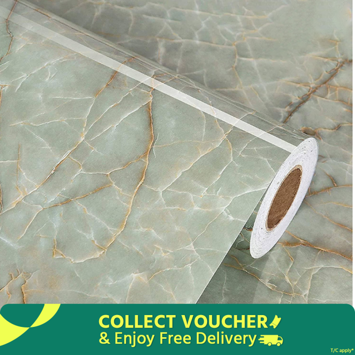 Green Marble 48" x 24"  Contact Paper for Countertops Waterproof Marble Wallpaper Peel and Stick Countertops Self Adhesve Contact Paper for Cabinets Removable Counter Top Stick Paper Roll ( 8 square Feet )