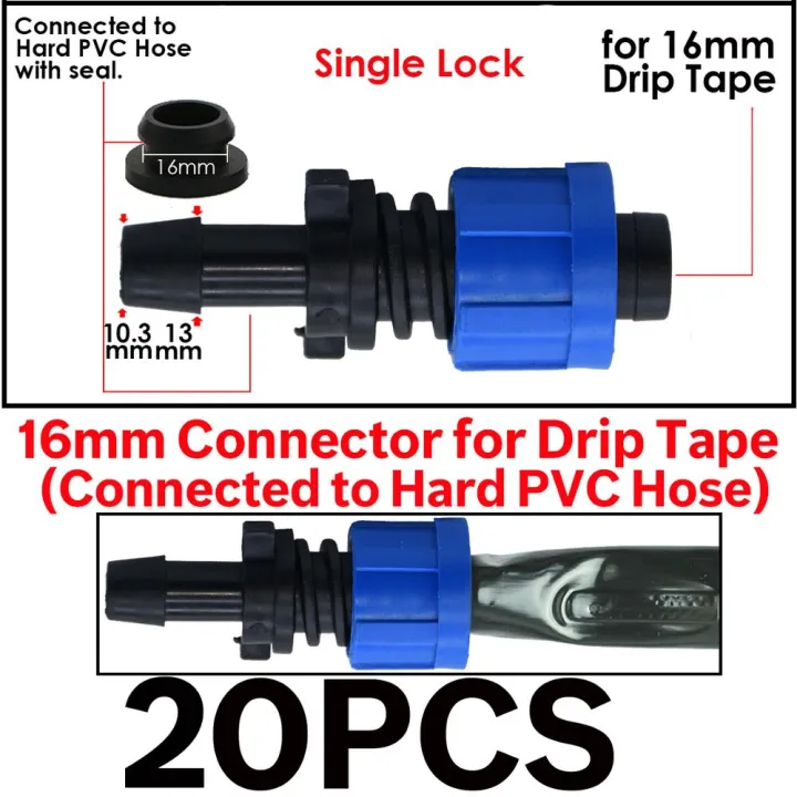 16mm%205/8%20Drip%20Irrigation%20Tape%20Shut-Off%20Valve%20End%20Plug%20Connector%20Thread%20Lock%20Garden%20Watering%20System%20Greenyhouse%20to%20PVC%20Hard%20Pipe%20-%20Image%205