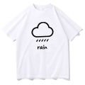 Weather Rain Aesthetic T Shirts WOMEN Minimalist Lines 100% Cotton High Quality T-shirts Summer Korean Style High Street Fashion. 