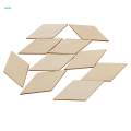 3xUnfinished Natural Rhombus Shapes Wood Sign Plaque Craft 10pcs 100x50mm. 
