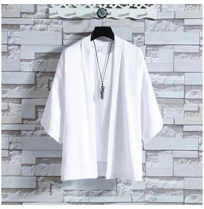 Men's%20Kimono%20Shirt%20Traditional%20Japanese%20Style%20Clothing%20Male%20Open%20Front%20Cardigan%203/4%20Sleeve%20Yukata%20Coat%20Haori%20Casual%20Beach%20Shirts%20-%20Image%204