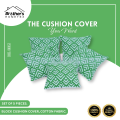 Cushion Cover, Block Design, Cotton Fabric (16"x16") Cover Only. 