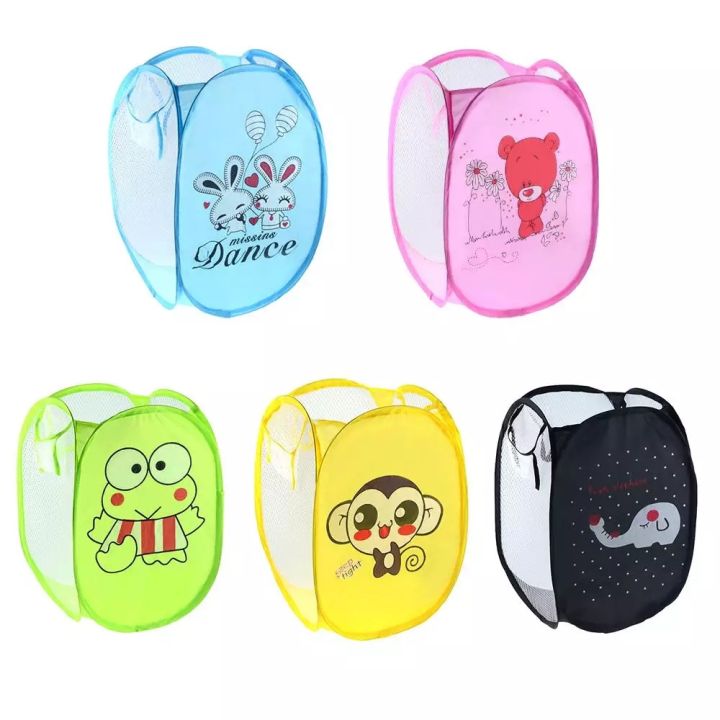 Kids%20Round%20Spiral%20Foldable%20Laundry%20Storage%20Bag%20Polyester%20Mesh%20Cloths%20Basket%20Bucket%20-%20Image%209