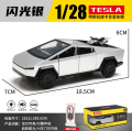 1:28 Tesla Cybertruck Diecast Metal Alloy Model car Sound Light Pull Back Collection Kids Toy Gifts. 