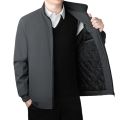 High-End Administrative Cotton-Padded Coat Men's Middle-Aged and Elderly Dad Jacket Men's Jacket Cotton and Thickening Warm Stand Collar Casual Cotton-Padded Coat. 