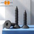 M3 M4 M5 M6 Self-tapping Screws 8.8 Grade Alloy Steel Flat Head Black Inner Hexagon Countersunk Tapping Wood Bolts 5/10/20pcs.