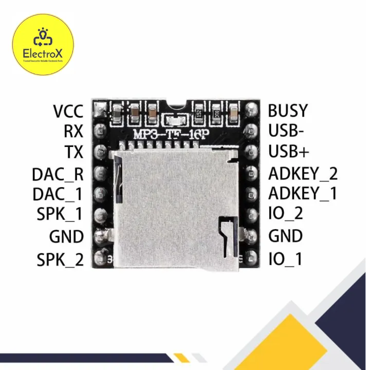 DFPlayer Mini MP3 Player Module MP3 Voice Decode Board Supporting TF ...
