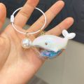 When I Fly Towards You" Whale Keychain 🐳 | Cute Whale Pendant Accessory | School Bag Charm | Romantic Gift for Loved Ones.