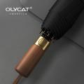 OLYCAT Fully Automatic Umbrella for Men, 10K Windproof Folding Umbrella, 280T Fabric, Big Golf Parasol Umbrella Wooden Handle Moonlight Shines.