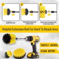 JAERBEE 8Pcs Combinate Drill Brush Power Scrubbing Brush Drill Spin Scrubber Electric Cleaning Brush Fixing for Car Bathroom. 