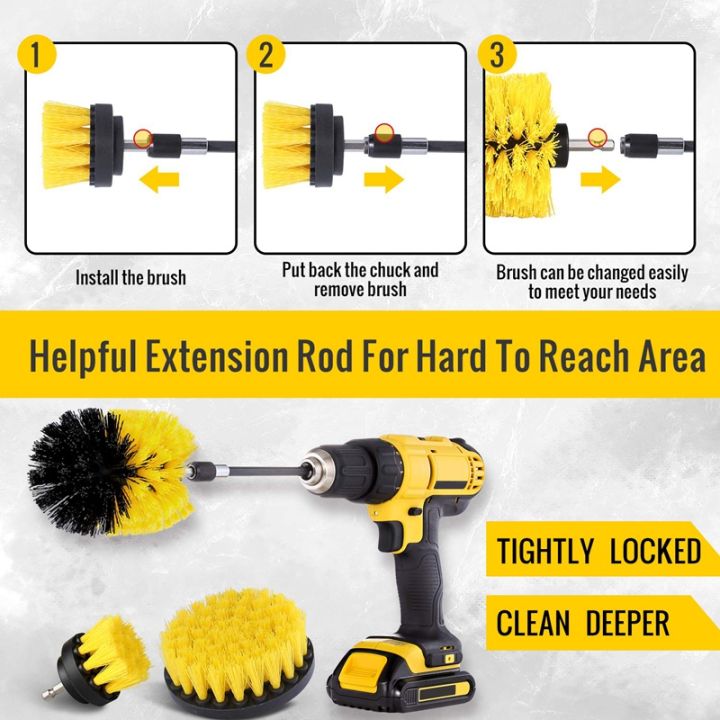 JAERBEE%208Pcs%20Combinate%20Drill%20Brush%20Power%20Scrubbing%20Brush%20Drill%20Spin%20Scrubber%20Electric%20Cleaning%20Brush%20Fixing%20for%20Car%20Bathroom%20-%20Image%205